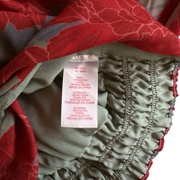 ANTHROPOLOGIE Red Carter Long Sleeve Plunge Neck Floral Print Crop Top Size XS - Picture 6 of 8